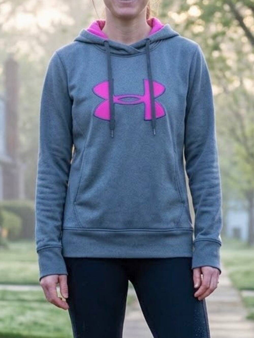 UNDER ARMOUR Gray & Pink Storm Hoodie Small